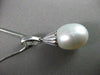 ESTATE LARGE AAA SOUTH SEA PEARL & DIAMOND 14KT WHITE GOLD PENDANT W/ CHAIN #634