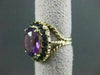ANTIQUE WIDE 5.0CT AMETHYST 14K YELLOW GOLD ROPE DESIGN COCKTAIL RING 18MM 21832