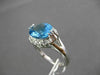 ANTIQUE 3.0CT DIAMOND & AAA BLUE TOPAZ 14KT WHITE GOLD FILIGREE EXTRA FACET RING