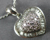 ESTATE .40CT DIAMOND 18KT WHITE GOLD 3D ROUND & BAGUETTE HEART FLOATING PENDANT