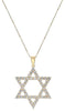 ESTATE 2.21CT DIAMOND 18K YELLOW GOLD STAR OF DAVID MAGEN DAVID FLOATING PENDANT