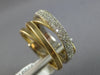 ESTATE WIDE .48CT DIAMOND 14KT 2 TONE GOLD MULTI ROW CRISS CROSS WOVEN LOVE RING