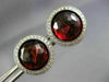 ESTATE LARGE 6.10CT DIAMOND & AAA GARNET 18KT WHITE GOLD HALO SCREWBACK EARRINGS