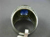ESTATE EXTRA LARGE 7.74CT DIAMOND & AAA SAPPHIRE 14KT WHITE GOLD OVAL MENS RING