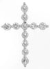 ESTATE 0.5CT DIAMOND 14KT WHITE GOLD 3D CLASSIC CROSS FLOATING PENDANT