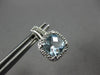 2.13CT DIAMOND & AAA AQUAMARINE 14KT WHITE GOLD CUSHION & ROUND HANGING EARRINGS