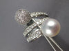 LARGE 1.05CT DIAMOND & AAA SOUTH SEA PEARL 14KT WHITE GOLD CRISS CROSS DOME RING
