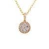 ESTATE .59CT DIAMOND 18KT YELLOW GOLD ROUND CLUSTER FLOWER HALO FLOATING PENDANT
