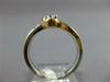 ESTATE .21CT DIAMOND 14K TWO TONE GOLD 3D 2 STONE CRISS CROSS DIAGONAL LOVE RING