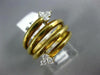 ESTATE LARGE .20CT DIAMOND 18KT YELLOW GOLD 3D MULTI ROW SNAKE FUN RING #746