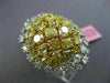 ESTATE EXTRA LARGE 7.41CT WHITE & INTENSE YELLOW DIAMOND 18K 2 TONE GOLD 3D RING
