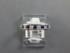 .48CT DIAMOND & AAA SAPPHIRE 18K WHITE GOLD ROUND SEMI ETERNITY ANNIVERSARY RING