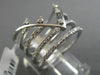 ESTATE .33CT ROUND DIAMOND 14KT WHITE GOLD 3D MULTI ROW ETOILE V SHAPE FUN RING