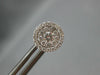 ESTATE .51CT DIAMOND 18KT WHITE GOLD CLUSTER INVISIBLE HALO EARRING JACKET SET