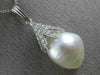 ESTATE .45CT DIAMOND & AAA SOUTH SEA PEARL 18KT WHITE GOLD FLOWER PENDANT #26193