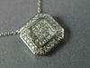 ESTATE LARGE .68CT DIAMOND 14KT WHITE GOLD 3D OCTAGON INVISIBLE PENDANT #21627