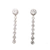 LARGE 2.03CT DIAMOND 18KT WHITE GOLD 3D CIRCULAR HALO CLUSTER HANGING EARRINGS