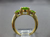 ESTATE 4.26CT AAA PERIDOT 14KT YELLOW GOLD CLASSIC 3 STONE OVAL FUN RING #27938