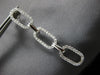 ESTATE LARGE .88CT DIAMOND 18KT WHITE GOLD 3D OVAL CLASSIC LINK HANGING EARRINGS