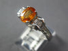 ESTATE 1.76CT DIAMOND & AAA ORANGE SAPPHIRE 14KT WHITE GOLD OVAL ENGAGEMENT RING
