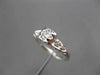 ANTIQUE OLD EURO MINE CUT DIAMOND 14KT WHITE GOLD FILIGREE PROMISE RING #11634