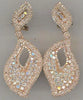 2.93CT DIAMOND 14KT ROSE GOLD 3D CLASSIC DOUBLE LEAF FLOWER FUN HANGING EARRINGS