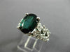 ESTATE LARGE 2.7CT DIAMOND & AAA GREEN TOURMALINE 14K WHITE GOLD ENGAGEMENT RING
