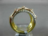 ESTATE LARGE 1.42CT DIAMOND 14KT TRI COLOR GOLD 3D BAMBOO CRISS CROSS LOVE RING