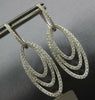 EXTRA LARGE 2.0CT DIAMOND 14KT WHITE GOLD DOUBLE OVAL TEAR DROP HANGING EARRINGS