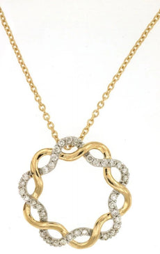 .25CT DIAMOND 14KT YELLOW GOLD ROUND STAR OF DAVID FLOWER CIRCLE OF LIFE PENDANT