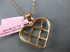 ESTATE LARGE .89CT DIAMOND 18KT ROSE GOLD CLASSIC HEART CRISS CROSS LOVE PENDANT