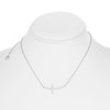 ESTATE .24CT DIAMOND 14KT WHITE GOLD 3D CLASSIC SIDEWAYS CROSS NECKLACE