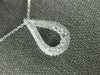 ESTATE .60CT DIAMOND 18KT WHITE GOLD 3D DOUBLE HALO TEAR DROP FLOATING PENDANT