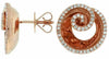 ESTATE .50CT DIAMOND 14KT ROSE GOLD 3D CIRCULAR SWIRL CLASSIC STUD EARRINGS
