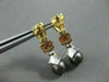 ANTIQUE .24CT DIAMOND 14KT TRI TONE GOLD & TAHITIAN PEARL HANGING EARRINGS #5132