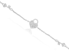 .15CT DIAMOND 14KT WHITE GOLD BY THE YARD KEY TO YOUR HEART LOVE TENNIS BRACELET