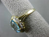 ESTATE .20CT DIAMOND & LIGHT BLUE TOPAZ 14KT YELLOW GOLD FILIGREE RING #20527