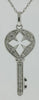 ESTATE .14CT DIAMOND 14KT WHITE GOLD 3D KEY TO YOUR HEART FUN FLOATING PENDANT