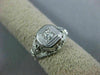ANTIQUE .14CT DIAMOND 14KT WHITE GOLD SQUARE OPEN FILIGREE ENGAGEMENT RING 26658