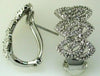 WIDE .63CT DIAMOND 14KT WHITE GOLD 3D LOVE KNOT MARQUISE SHAPE CLIP ON EARRINGS
