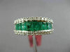 WIDE 2.16CT DIAMOND & AAA EMERALD 18KT WHITE GOLD SEMI ETERNITY ANNIVERSARY RING