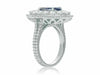 GIA CERTIFIED 5.98CT DIAMOND & AAA SAPPHIRE 18KT WHITE GOLD OVAL ENGAGEMENT RING