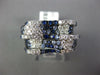 LARGE 1.99CT DIAMOND & AAA SAPPHIRE 18KT WHITE GOLD STACKABLE MULTI ROW FUN RING