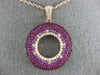 LARGE 3.45CT DIAMOND & AAA PINK SAPPHIRE 18KT ROSE GOLD CIRCLE OF LIFE PENDANT