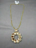 ANTIQUE LARGE SUN 18K TWO TONE DIAMOND MULTI CIRCLE DESIGNER NECKLACE BEAUTIFUL