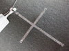 ESTATE EXTRA LARGE .43CT DIAMOND 14KT WHITE GOLD CLASSIC CROSS FLOATING PENDANT