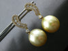ESTATE LARGE .6CT DIAMOND & AAA GOLDEN SOUTH SEA PEARL 18K YELLOW GOLD CHANNEL EARRINGS