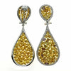 EXTRA LARGE 10.61CT MULTI COLOR DIAMOND 18KT TWO TONE GOLD TEAR DROP EARRINGS