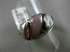 ESTATE WIDE .31CT DIAMOND 14KT WHITE GOLD AAA MOTHER OF PEARL 3D COCKTAIL RING