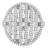 LARGE 1.55CT DIAMOND 14KT WHITE GOLD 3D ROUND MULTI ROW CIRCULAR ETOILE FUN RING